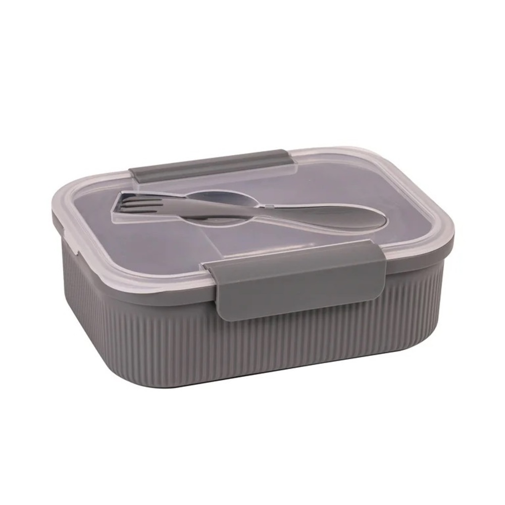 Mainstays Rectangle 42oz Gray Food Storage Bento Container NWT